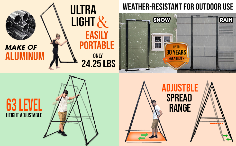 adjustable height pull up rack