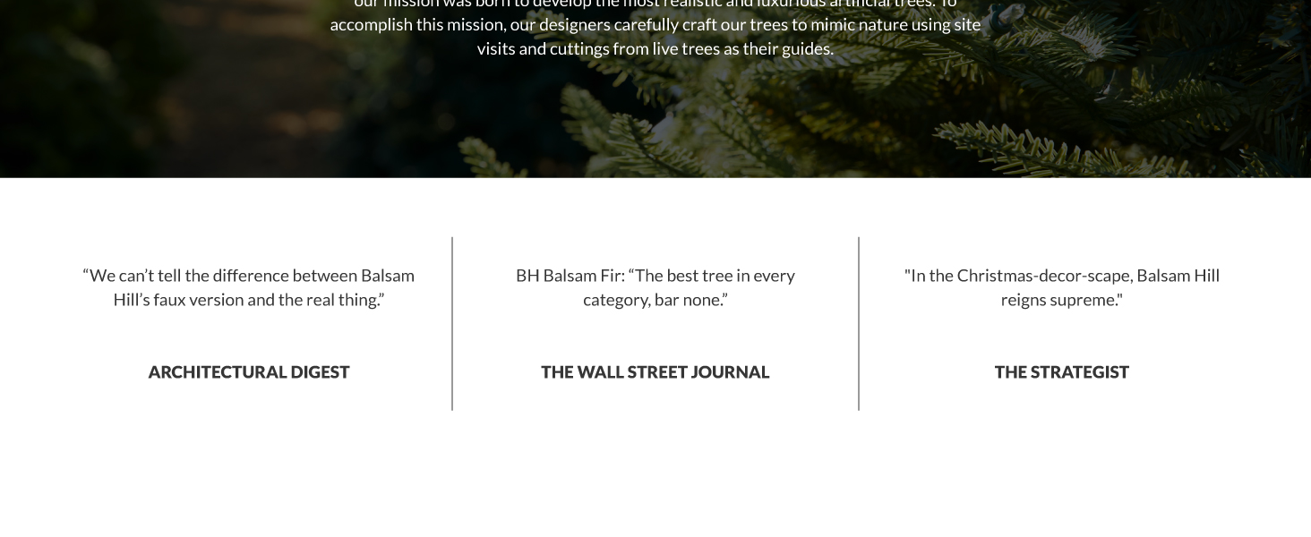 Balsam Hill, the BH Balsam Fir is the best tree in every category
