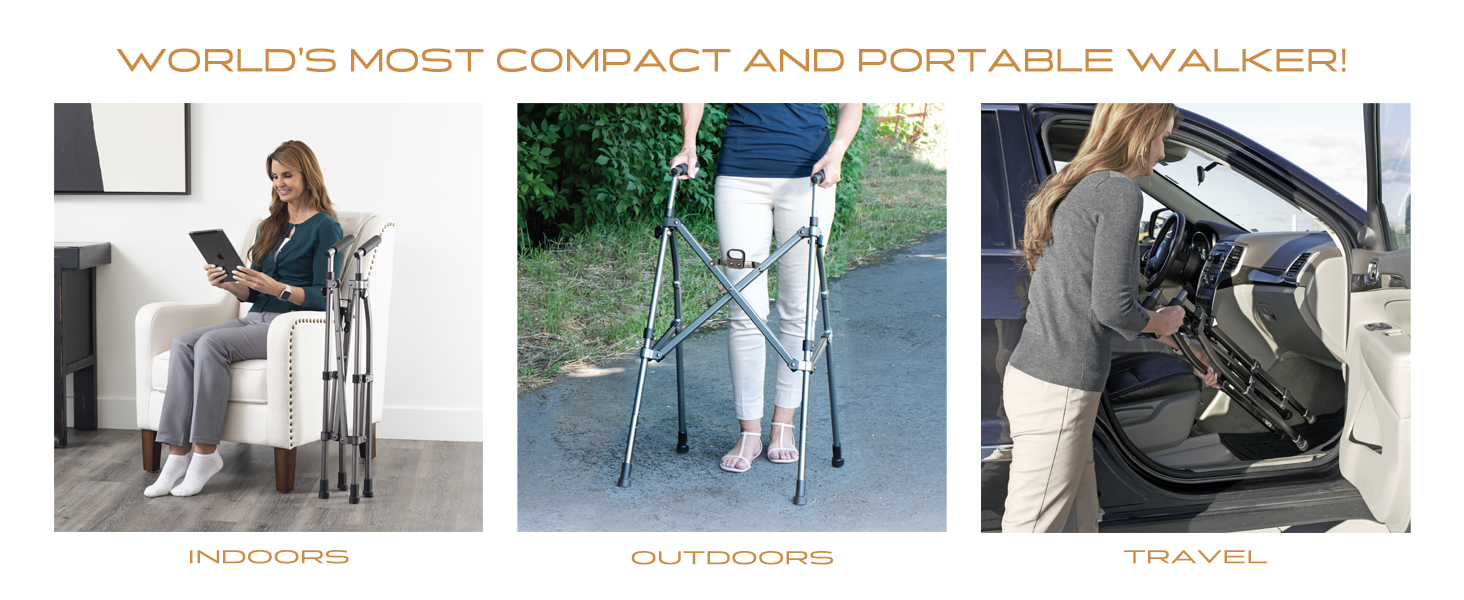 travel walker lightweight folding walker for seniors compact foldable walker indoor outdoor travel