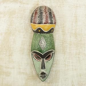 NOVICA Mask,Wooden MaskHandmade,Wall Decor,Home Decor,Wall Hanging,Multicolor,Office Decor,Wall Art