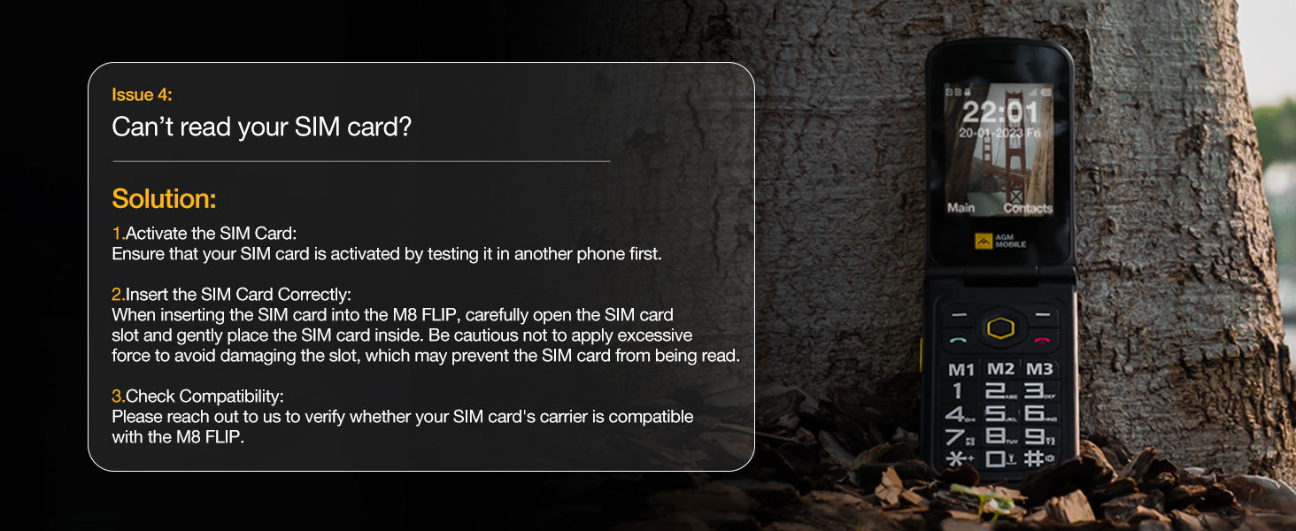 AGM M8 Rugged Flip Phone, 4G Basic Cell Phone, Simple Mobile Phones