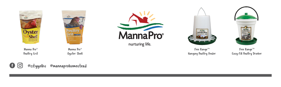 manna pro poultry grid oyster shell hanging poultry feeder easy fill poultry drinker