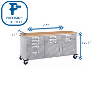 dims large desk desktop workstation packing tools garage organizer table solid wood and steel frame