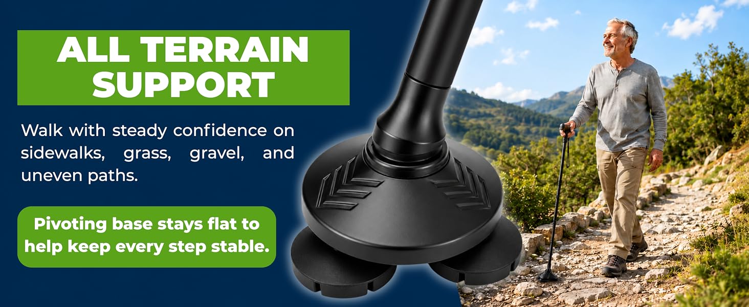 Walking Cane - all terrain support