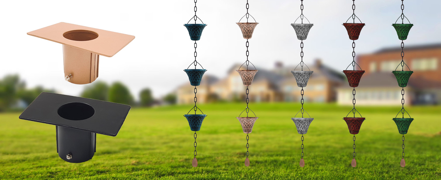 black rain chains for gutters