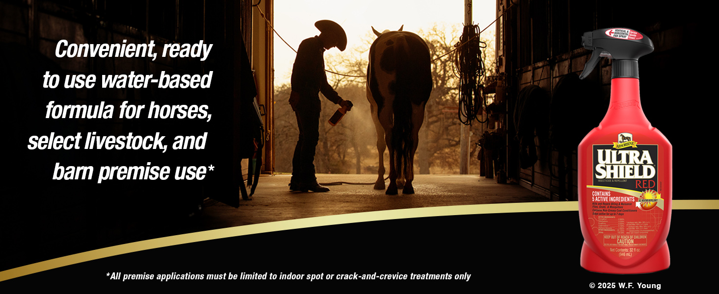 UltraShield Red Convenient, ready to use water-based formula for horses