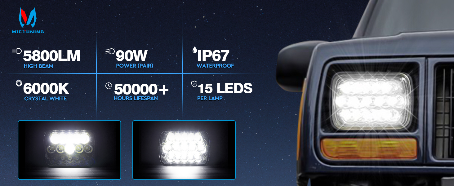 5x7 7x6 Led Headlights