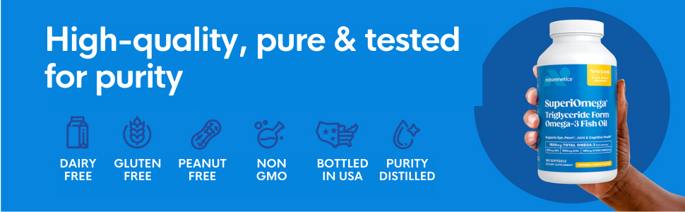 SuperiOmega dairy free, gluten free, peanut free, non-gmo