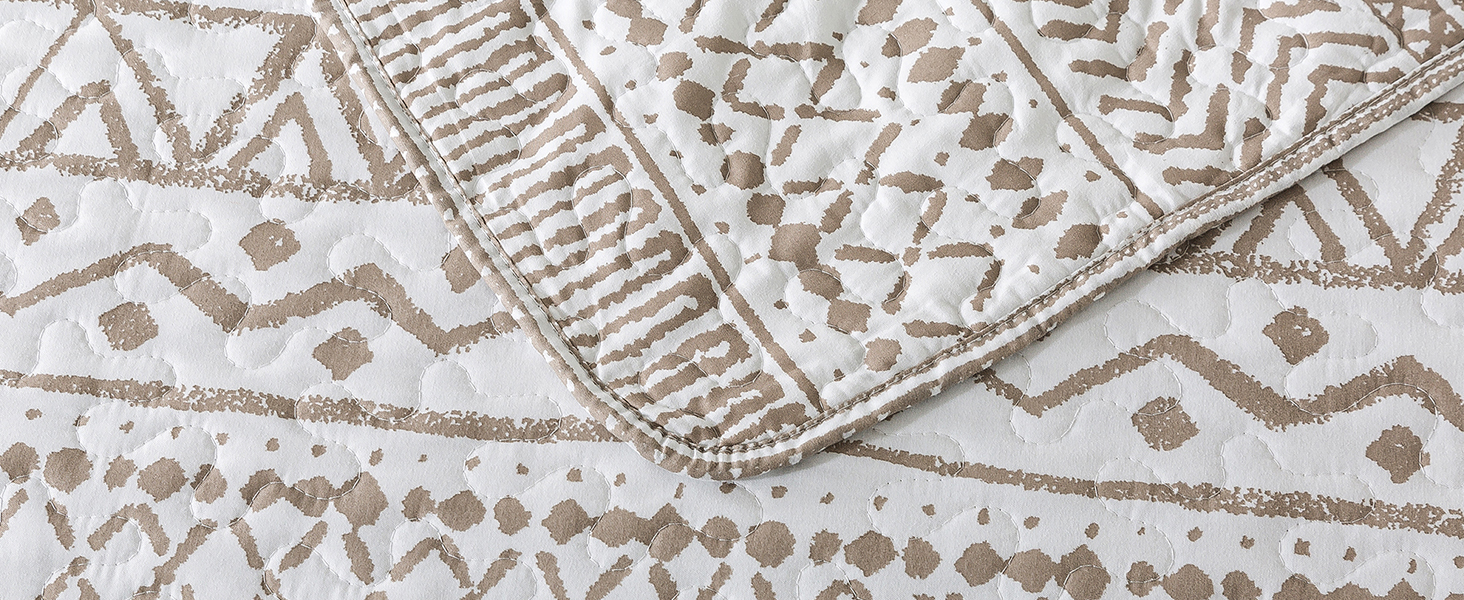 beige bone king quilt set