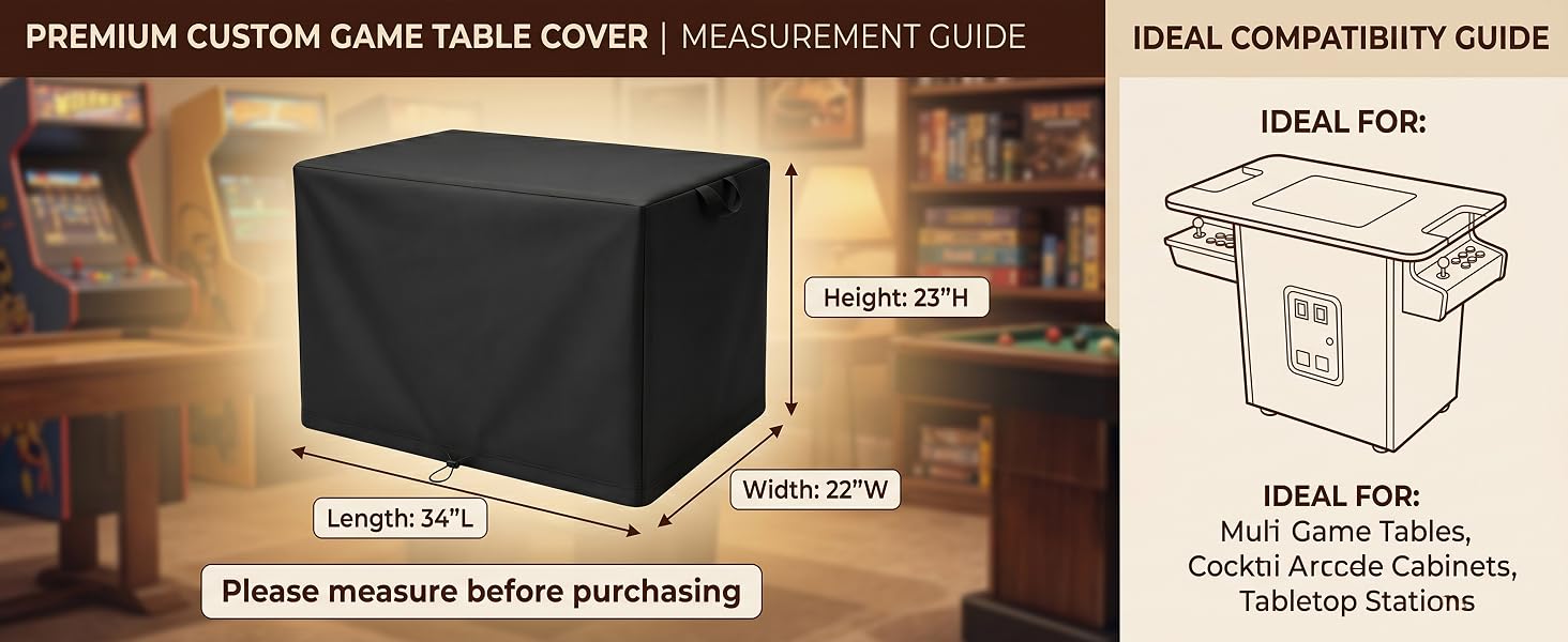 34x22x23 infinity game table cover 32 inch frameless cocktail arcade cabinet dust protector