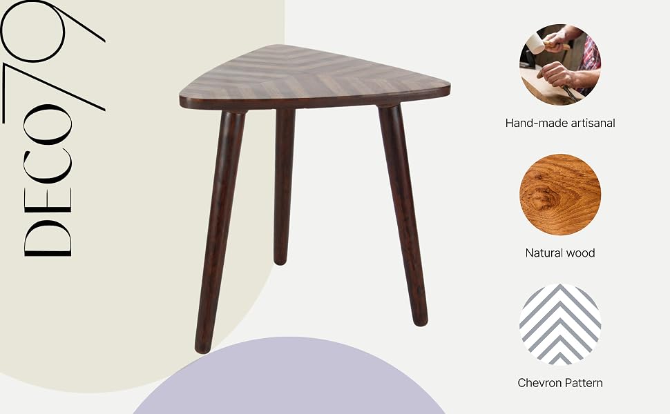 Modern Brown Mango Wood Accent Table