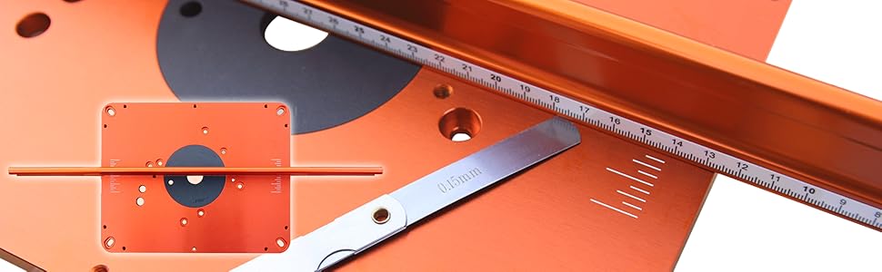 CNC-machined aluminum router plate for flat and stable router table setup