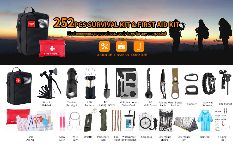 252PCS survival first aid kit