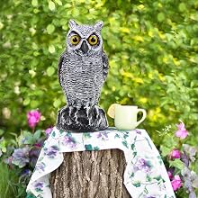 Fake Horned Owl Bird Scarecrow