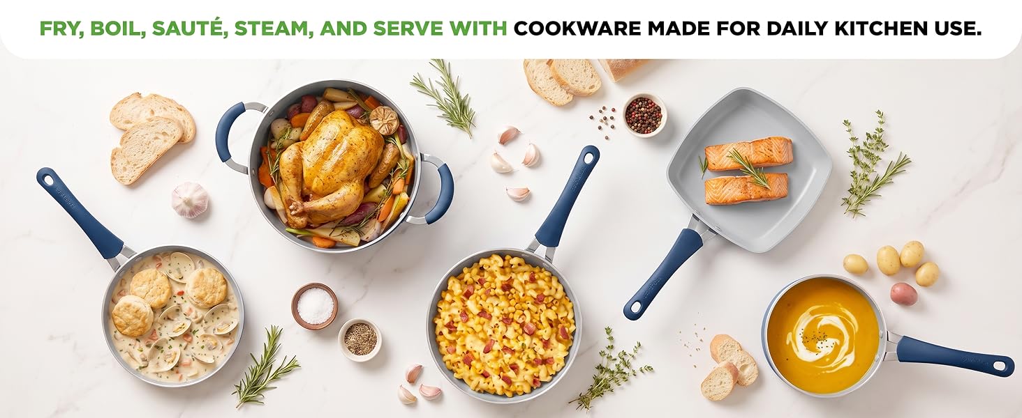 ware pots and pans nonstick pan frying cookware sets silverware set house blue diamond