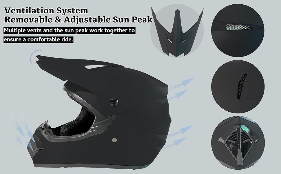 Ventilation System, Removeble &amp;amp; Adjustble Sun Peak