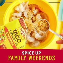 Spice up family gatherings by adding Old El Paso Taco Seasoning Mix to seafood dishes