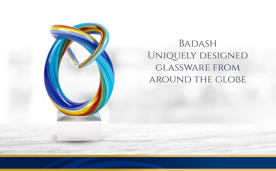 Mouth-Blown Glass Decor on Crystal Base