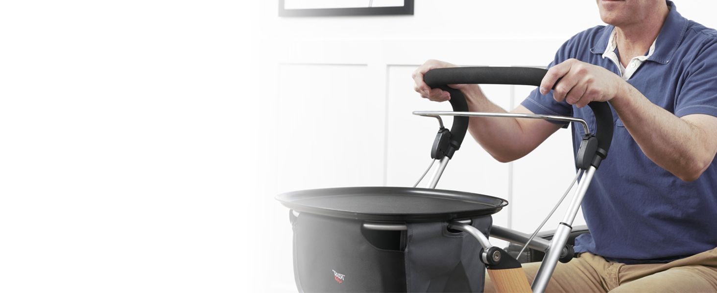 walker rollator handles adjustable steering parking brake brakes