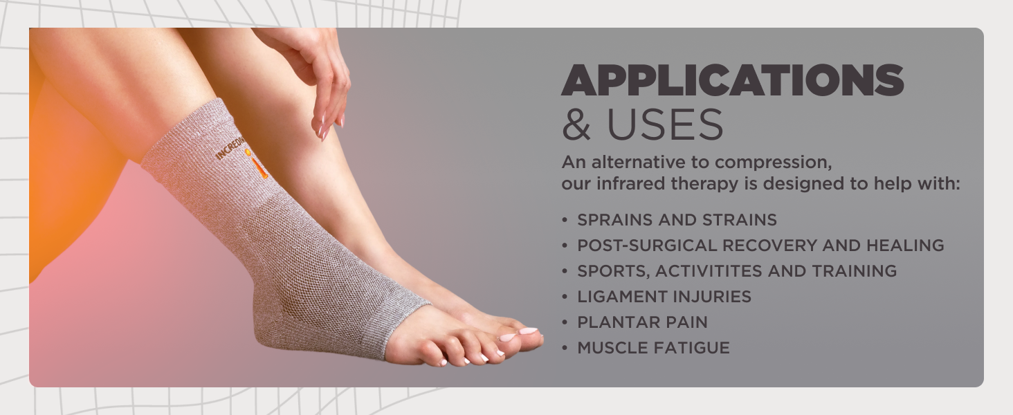 Ankle brace for sprains, post-surgical recovery, plantar pain and muscle fatigue