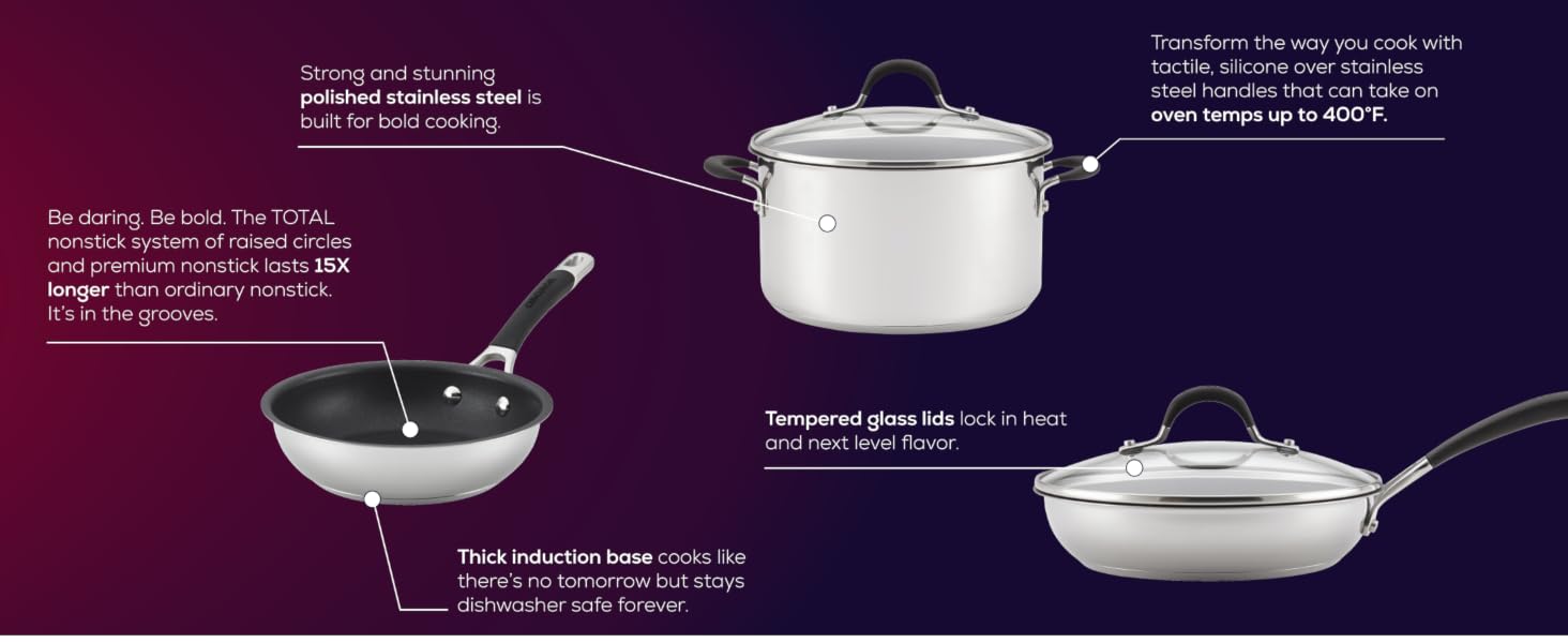 All the reasons you will love Circulon Momentum stainless steel cookware
