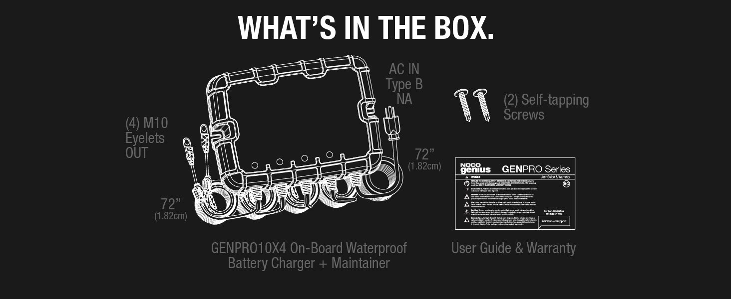 NOCO Genius GENPRO10X4, 4-Bank, 40A, Smart Marine Charger, 12V Onboard Battery Charger, Maintainer