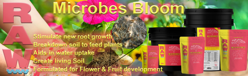 NPK Industries RAW microbes bloom all sizes flower background