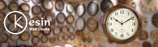 14 inch wooden retro wall clock