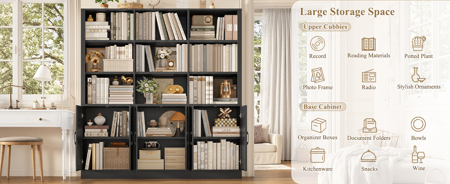 Triple Wide Bookshelf