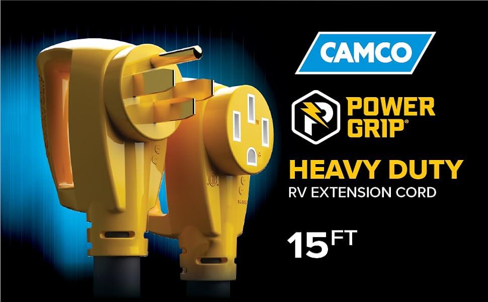 Power Grip; RV extension Cord; Camco; RV electrical accessories; Camper electrical
