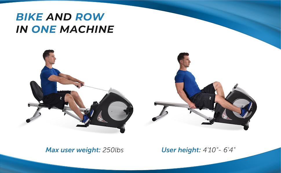 RECUMBENT EXERCISE BIKE, bike rowing machine