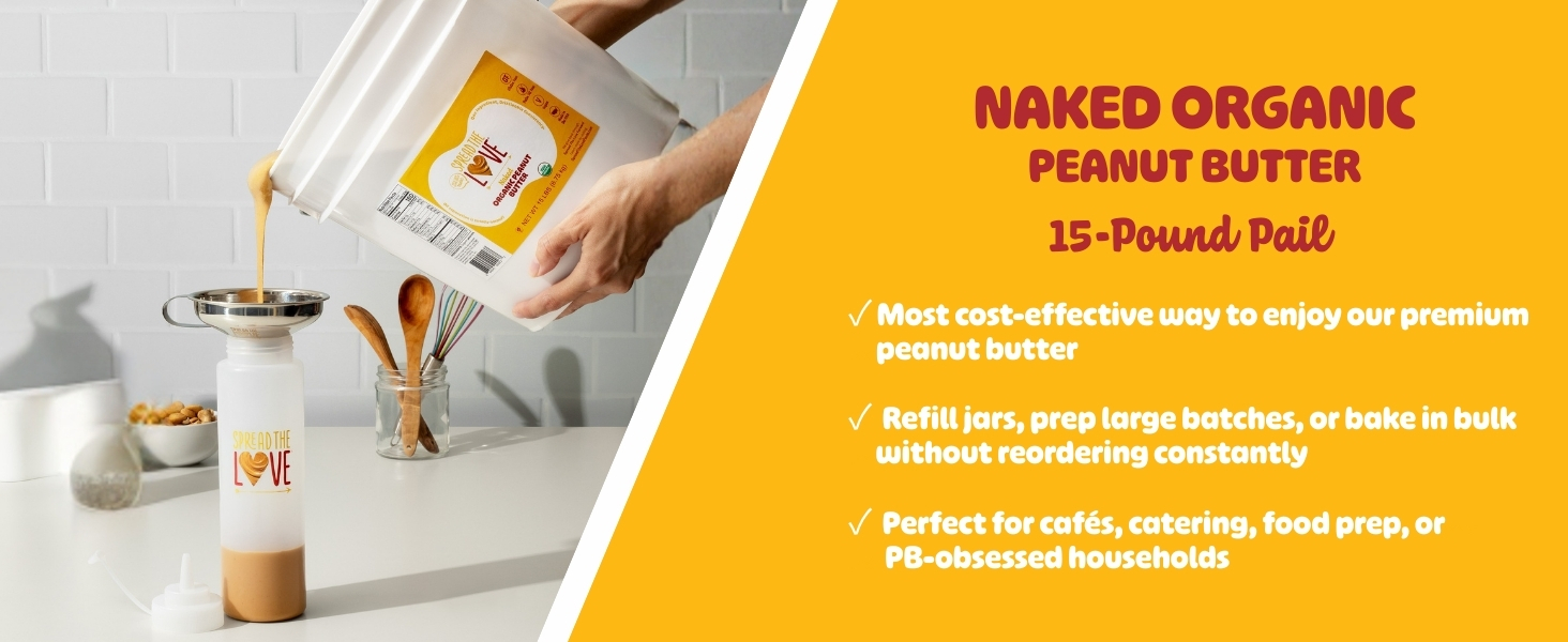 NAKED Organic Peanut Butter 15-Pound Pail