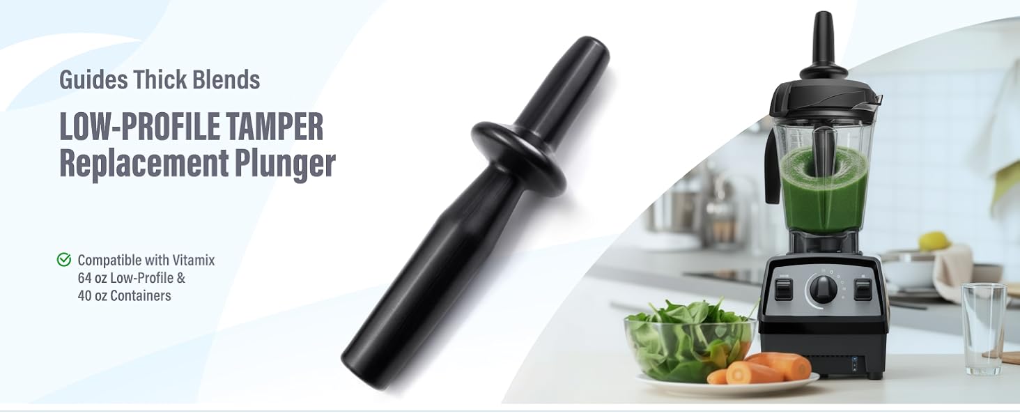 Plunger Replacement Blender Parts for Vitamix Tamper Low Profile Accessories Pro 750 5300 7500