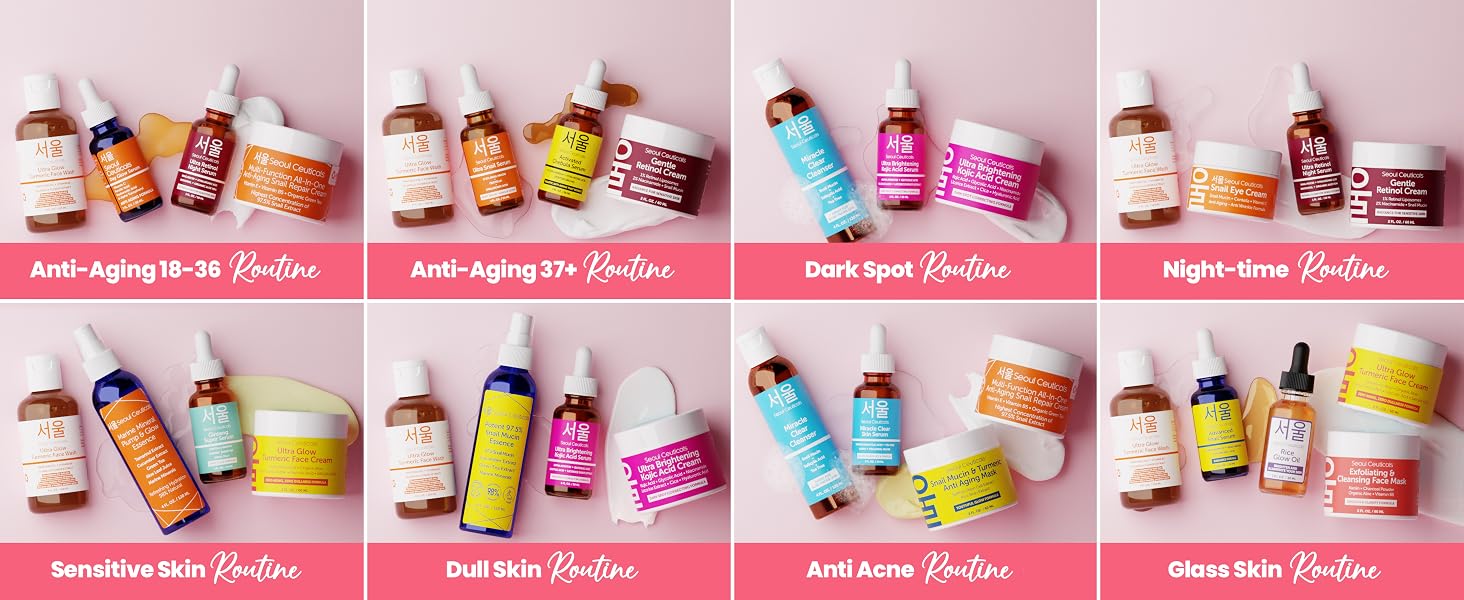 Eight Korean skincare multi step routines by Seoul Ceuticals
