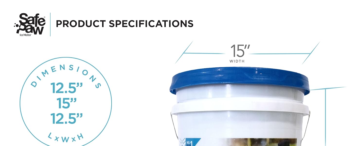 12.5x15.12.5 LxWxH • 100% salt and chloride free formula