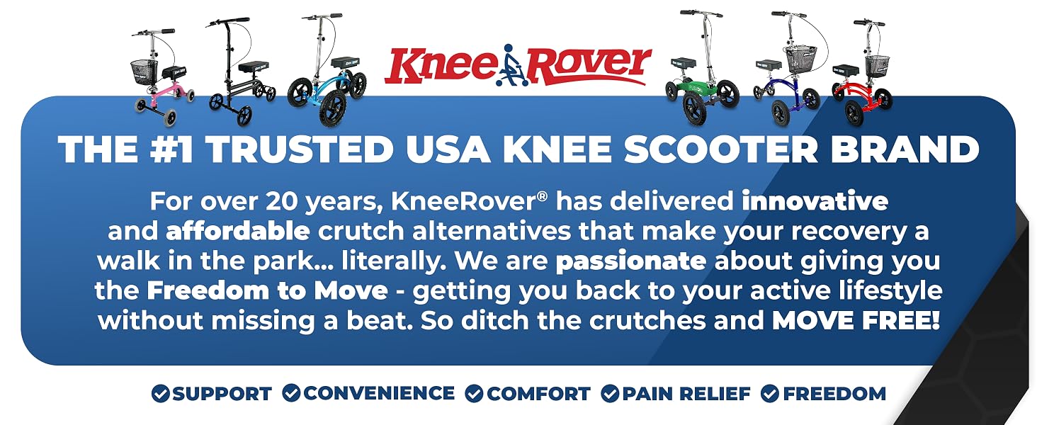 Kneerover scooter knee scooter broken foot surgery ankle injury knee walker rolling foldable scooter