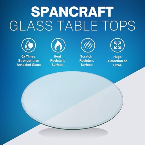 Spancraft 24" Bronze Round Tempered Glass 1/2" Thick Table Top (24")