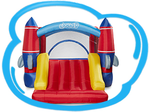 Rocket Bounce House with Blower, Fun Colorful Bounce House for Boys, Inflatable Bouncer and Blower