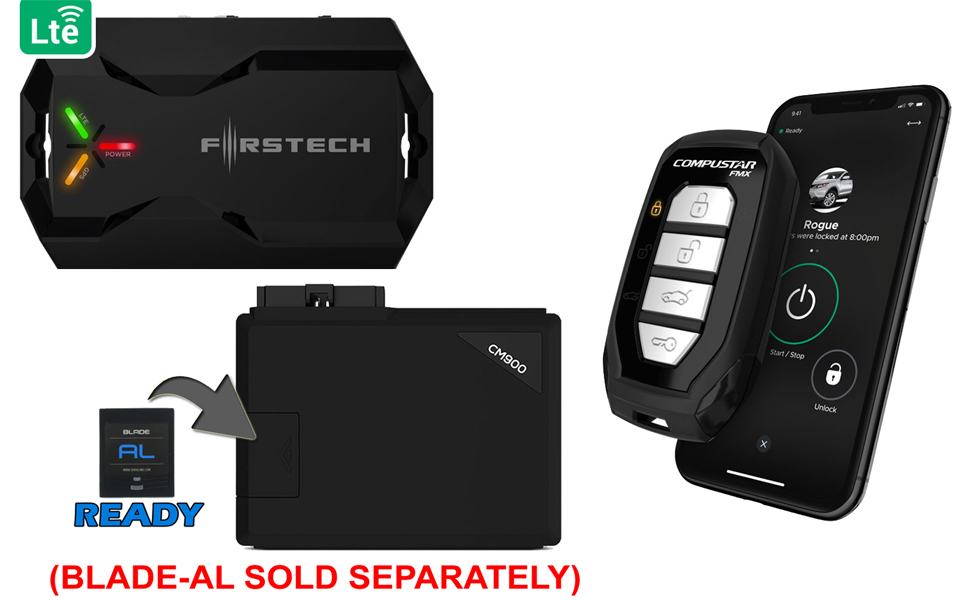 Compustar CSX4900-S 4-Button 2-Way, 3000&amp;#39; Remote Start System w/Drone X1LTE