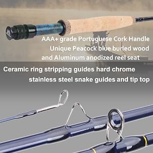 fly rod guide and cork handle