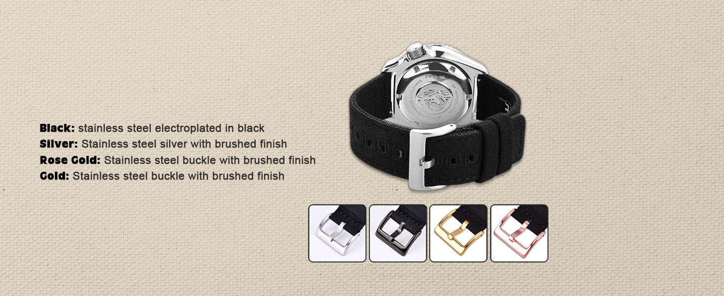 Ritche Canvas Quick Release Watch Band 18mm 20mm 22mm Replacement Watch Straps for Men Women