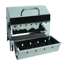 portable charcoal grill; stainless steel mountable charcoal grill; mountable charcoal grill