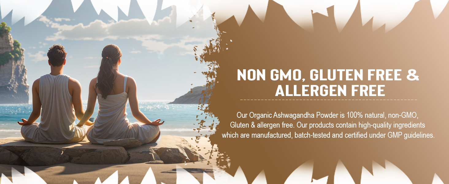 Pure organic ashwagandha powder showing natural root based adaptogenic herb