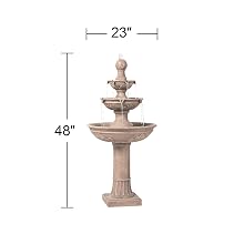 John Timberland Stafford 48&amp;#34; Three Tier Traditional Garden Fountain