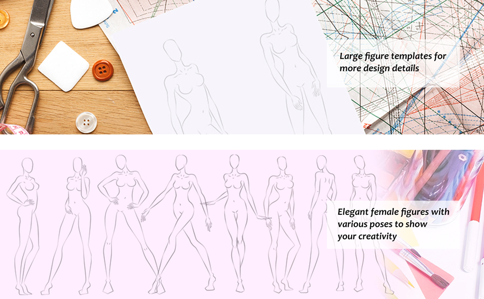 large female figure template for fashion drawing