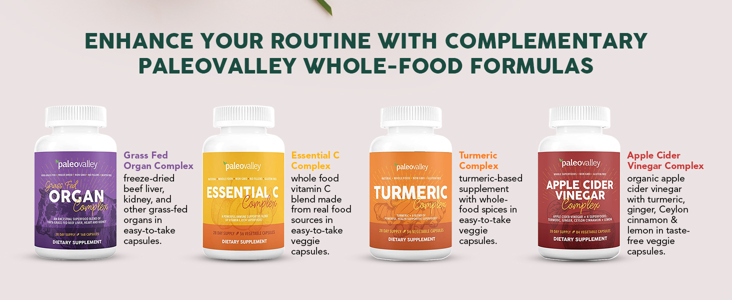 Paleovalley ACV Turmeric Essential C Organ Complex supplements 30 day supply 28 day supply
