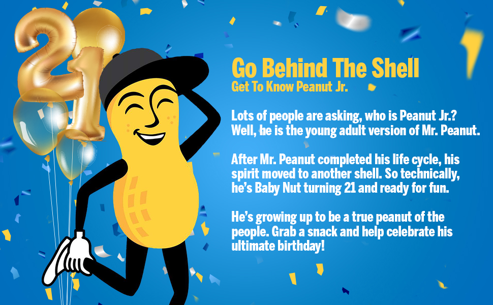 Mr. Peanut, Planters, baby nut, Peanut Jr, nuts, snack nuts, snacks, peanuts, mixed nuts, cashews