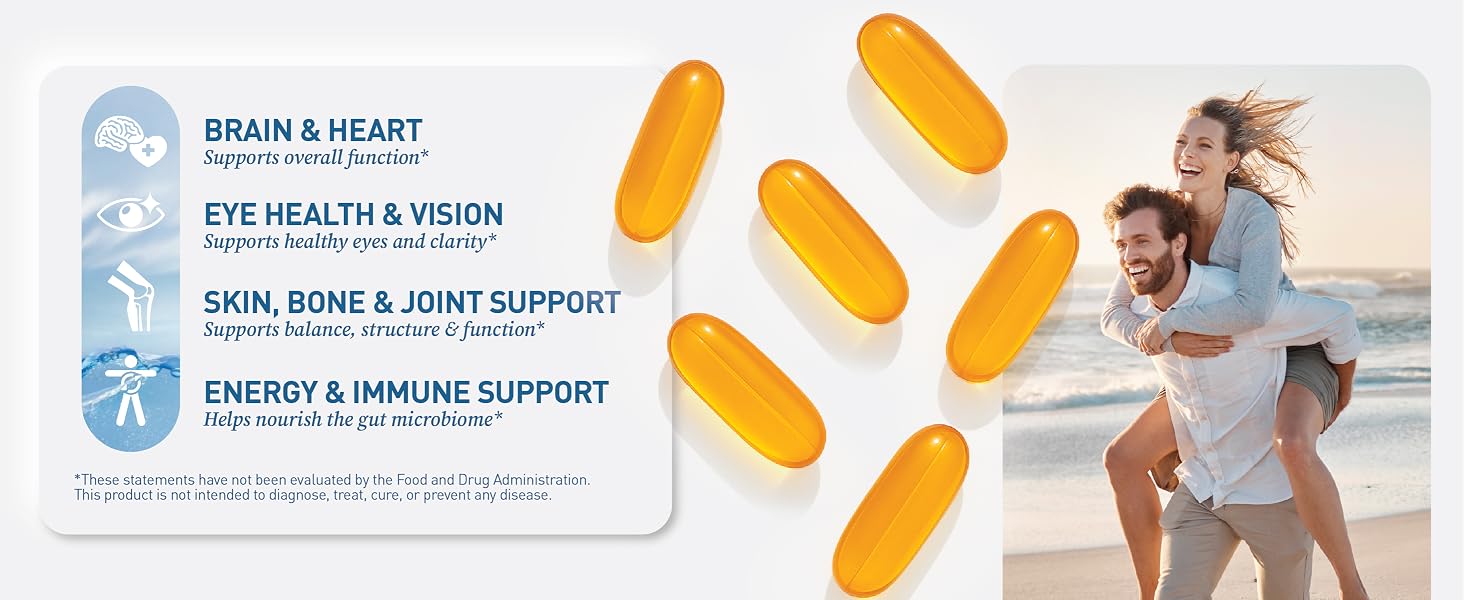 wild caught marine fish oil for heart brain eye health enteric coated burpless joint support omega 3