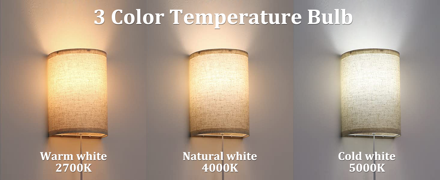 AVV Wall Sconces Set of Two Wall Lamp Plug Wall Lights for Bedroom Living Room