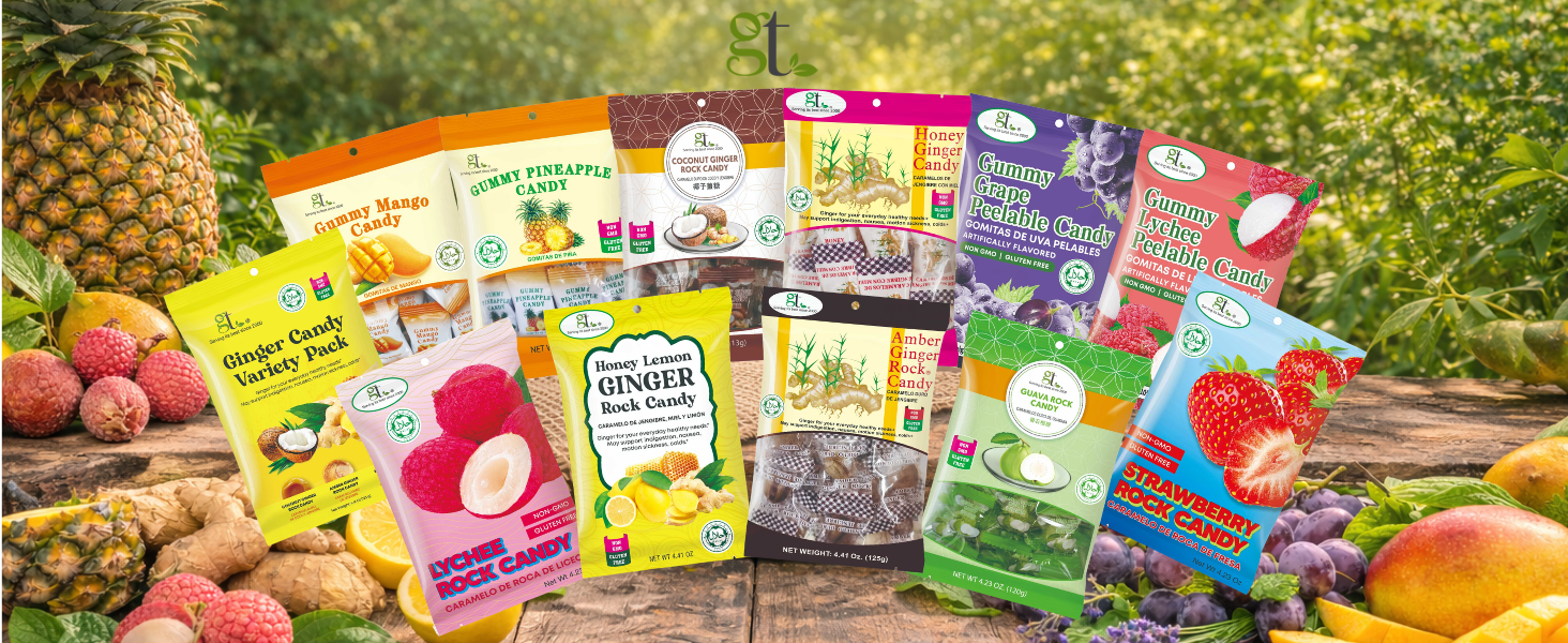Image of GT Candy family including, Mango, Pineapple etc.